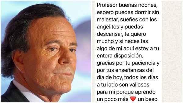 Julio Iglesias publica mensajes de WhatsApp enviados por sus exempleadas para demostrar la falsedad de la denuncia