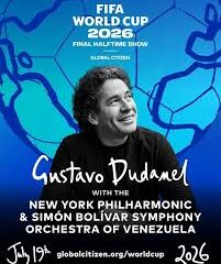El director venezolano Gustavo Dudamel protagonizó uno de los momentos más destacados de la gala de la Copa del Mundo en el Estadio MetLife, al dirigir una imponente presentación que fusionó a la Orquesta Sinfónica Simón Bolívar con la Filarmónica de Nueva York.